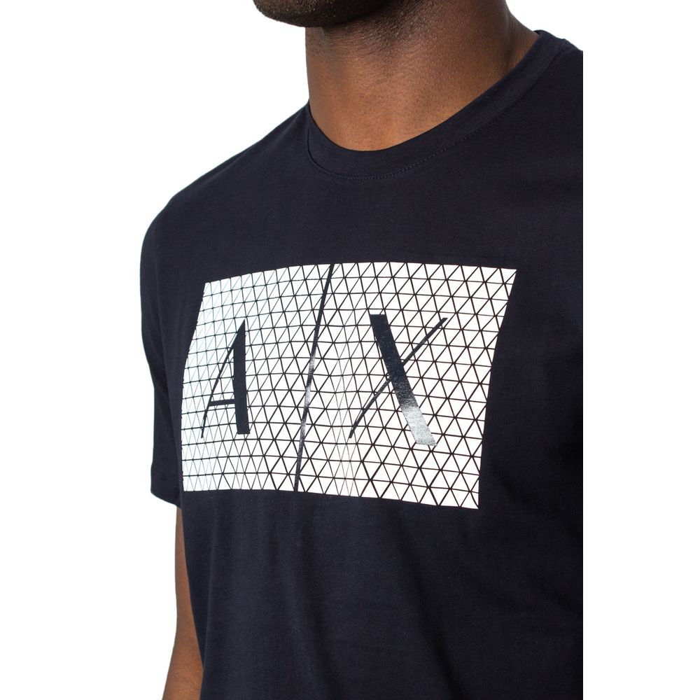 Armani Exchange – T-Shirt aus Baumwolle in Blau