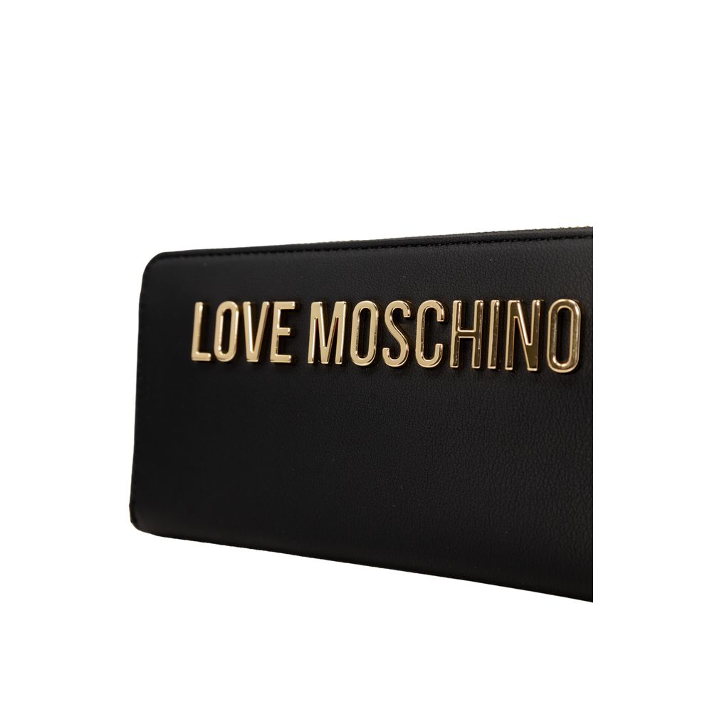 Portefeuille en polyéthylène noir Love Moschino