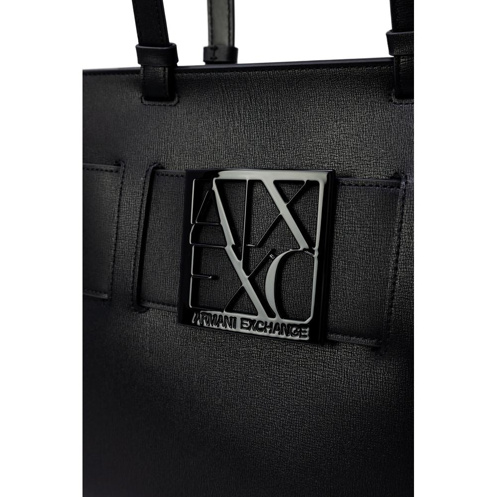 Armani Exchange – Schwarze Handtasche aus Polyethylen