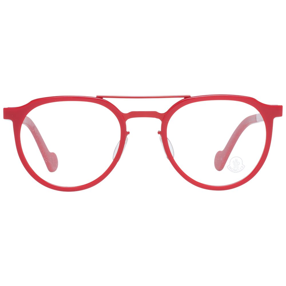 Montures optiques unisexes rouges Moncler