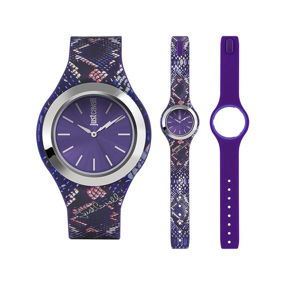 Montre Just Cavalli en silicone violet