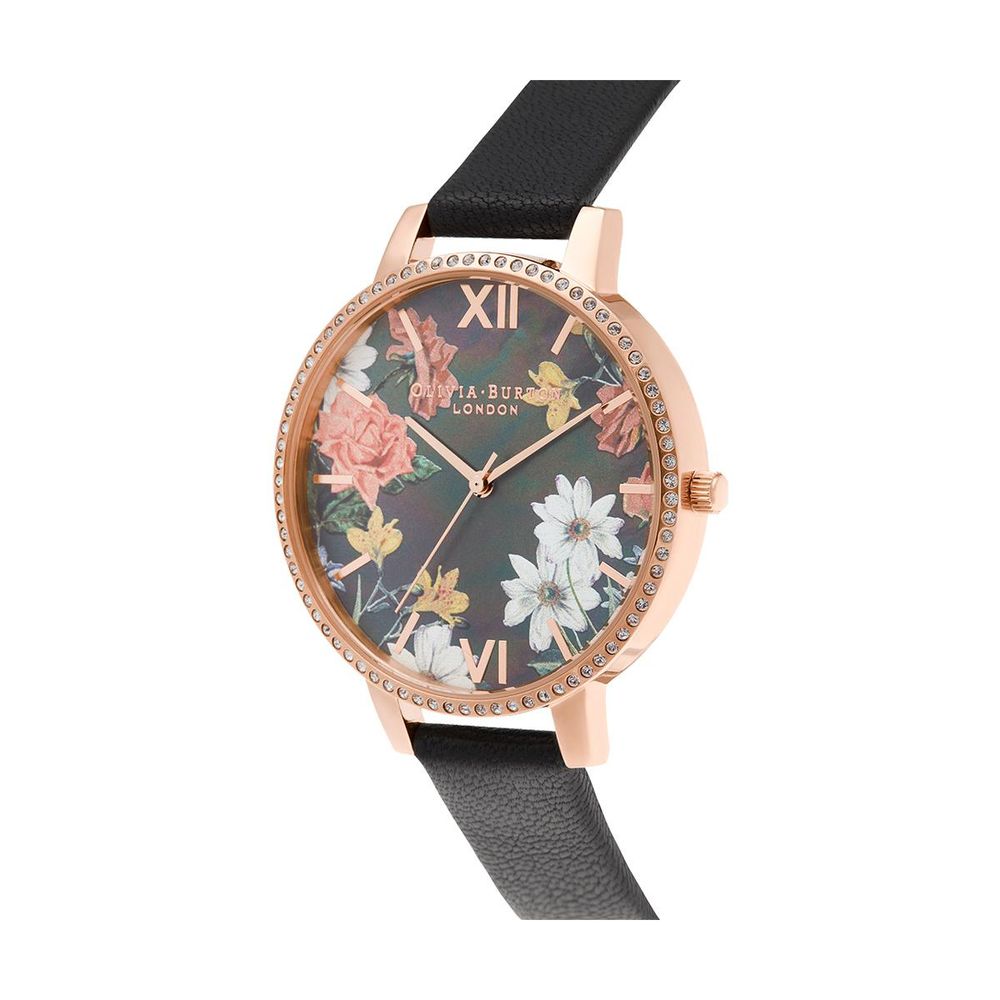 Montre Olivia Burton en cuir synthétique noir