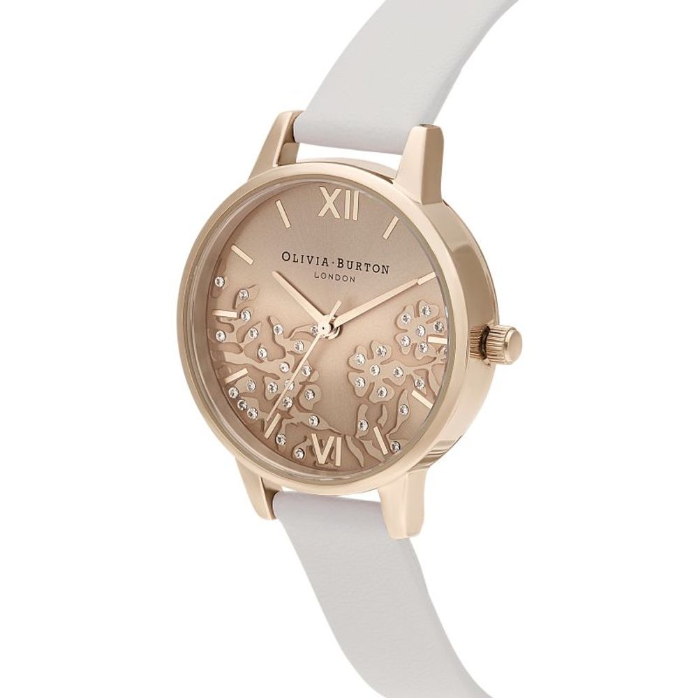 Montre Olivia Burton en cuir synthétique blanc