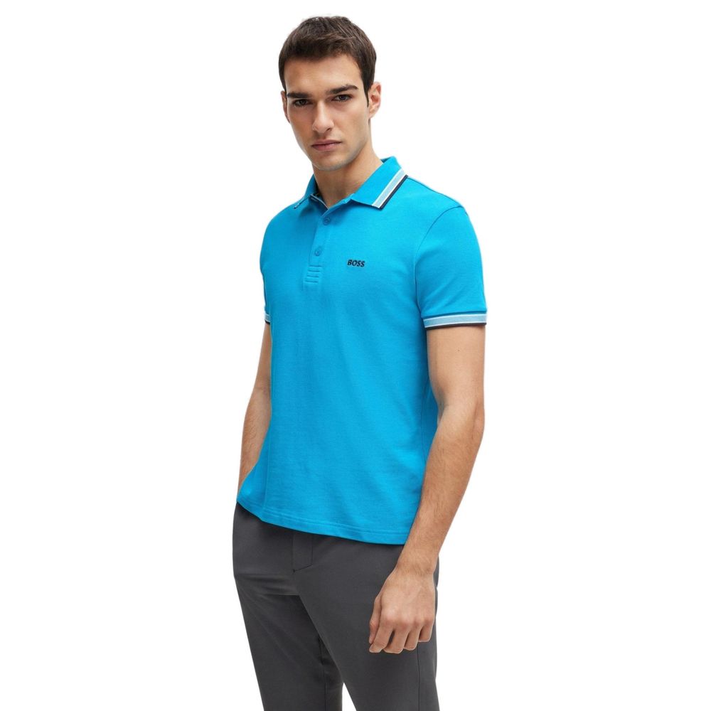 Polo en coton turquoise Hugo Boss