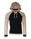 Dolce & Gabbana Black Beige Hooded Men Sweatshirt Sweater