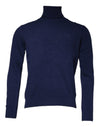 Dolce & Gabbana Blue Wool Knit Turtleneck Pullover Sweater