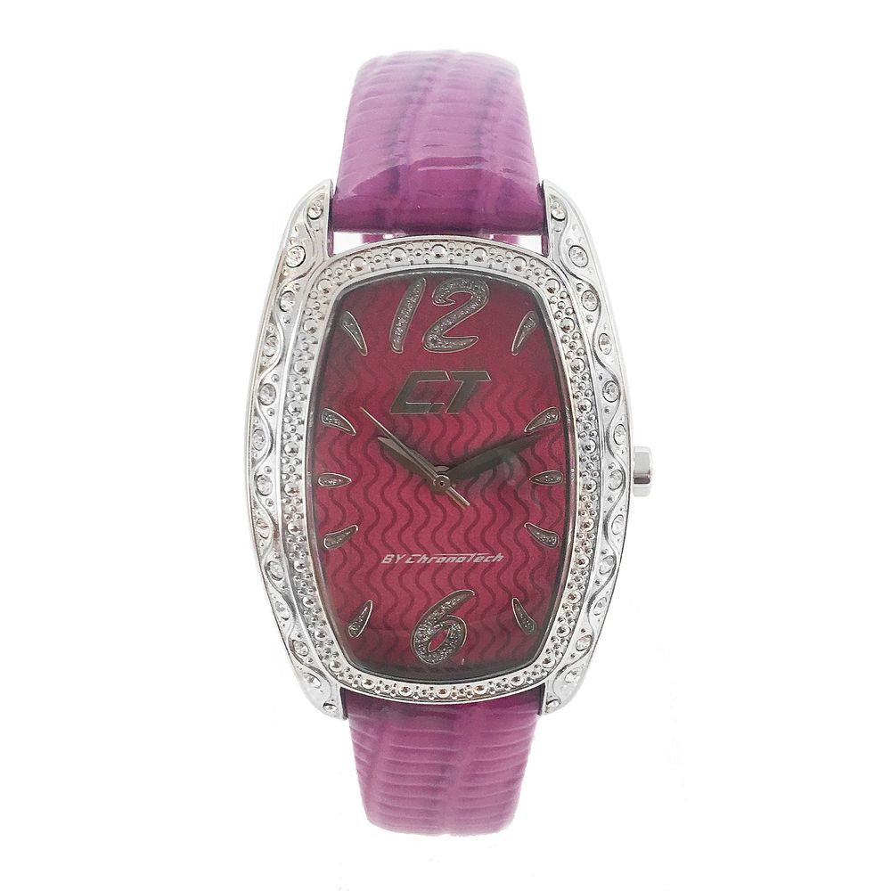 Montre Chronotech en cuir violet