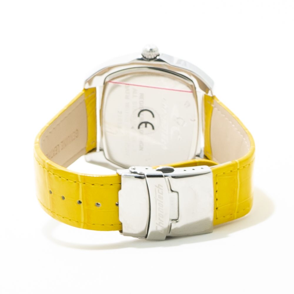 Montre Chronotech en cuir jaune