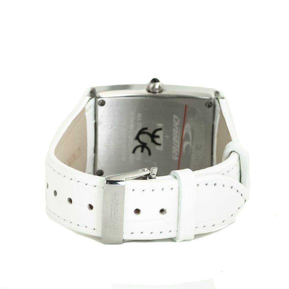 Montre Chronotech en cuir blanc