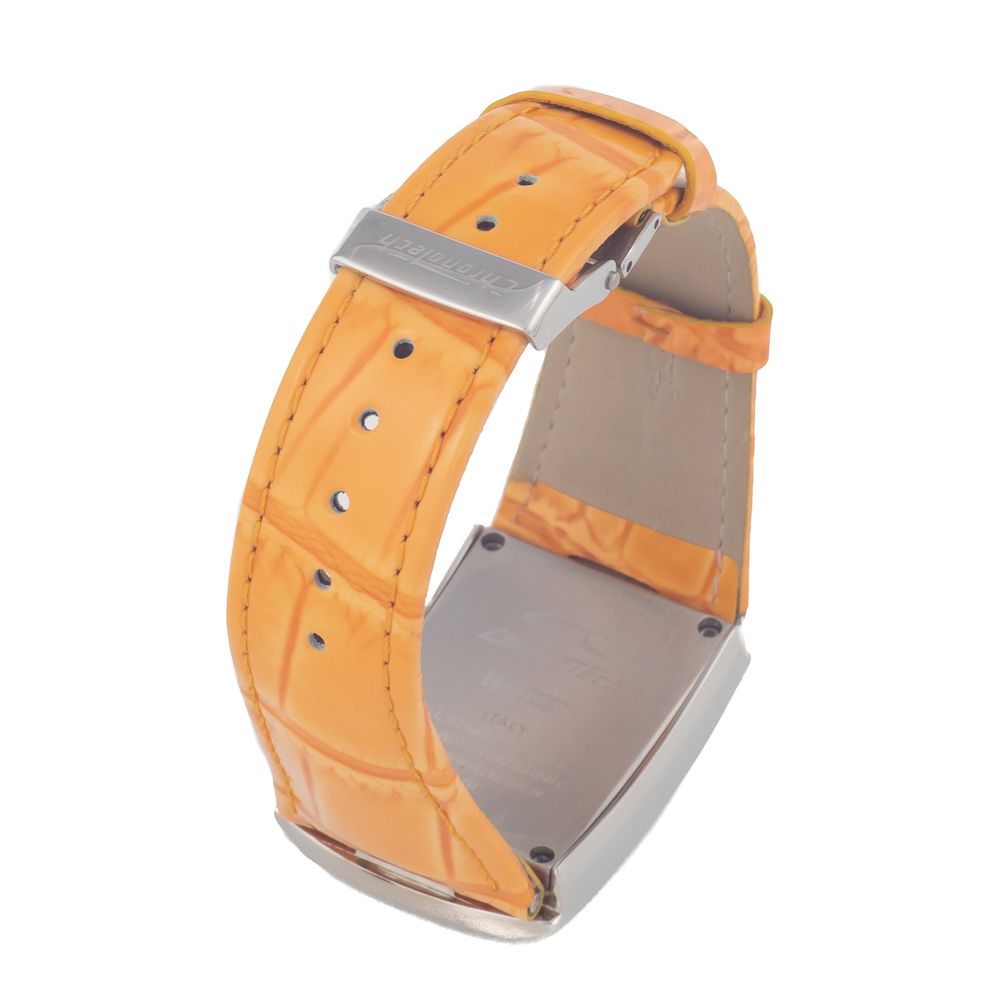 Montre Chronotech en cuir orange