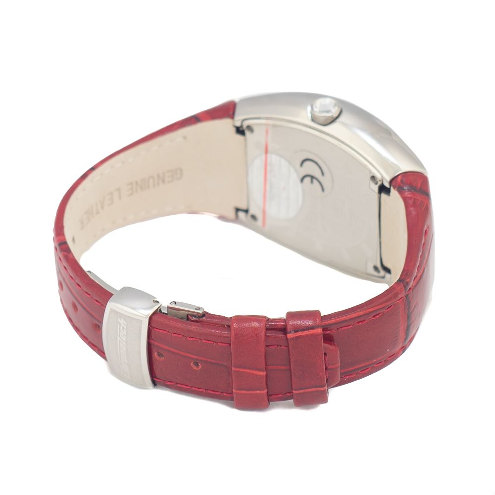 Montre Chronotech en cuir rouge