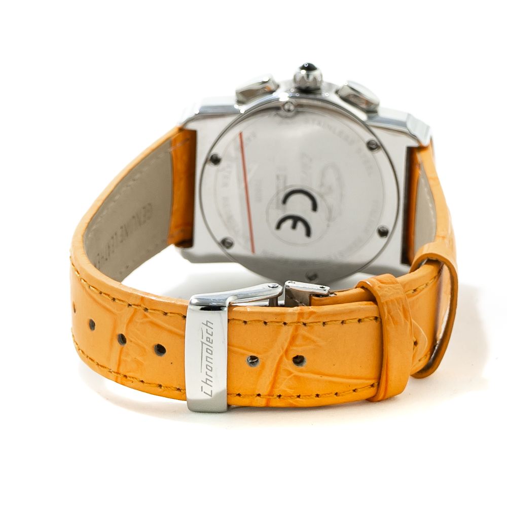 Montre Chronotech en cuir orange