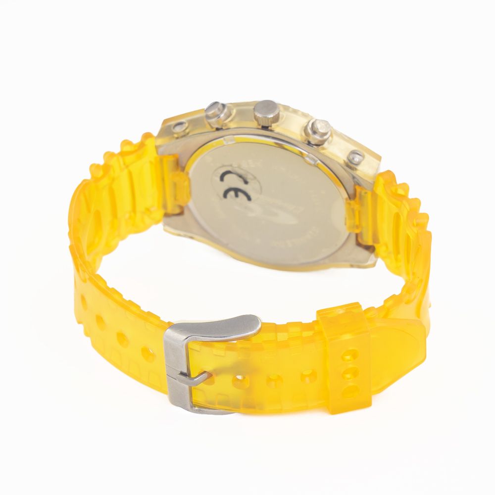 Montre Chronotech en caoutchouc jaune