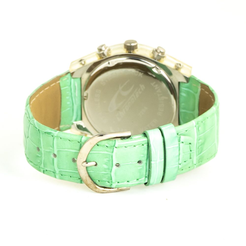 Montre Chronotech en cuir vert