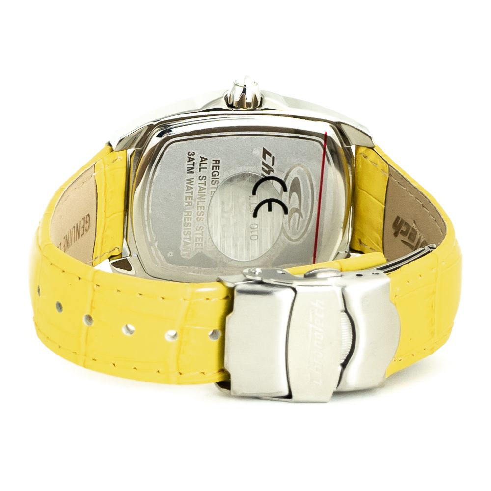 Montre Chronotech en cuir jaune