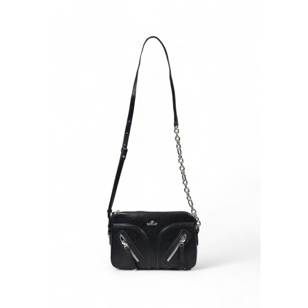 Replay – Schwarze Polyester-Handtasche