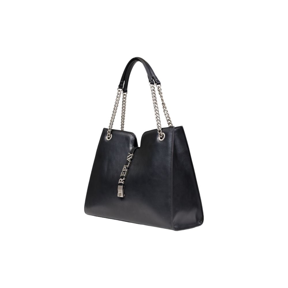 Replay – Schwarze Polyester-Handtasche