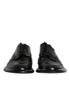 Dolce & Gabbana Black Leather Derby Wingtip Formal Shoes