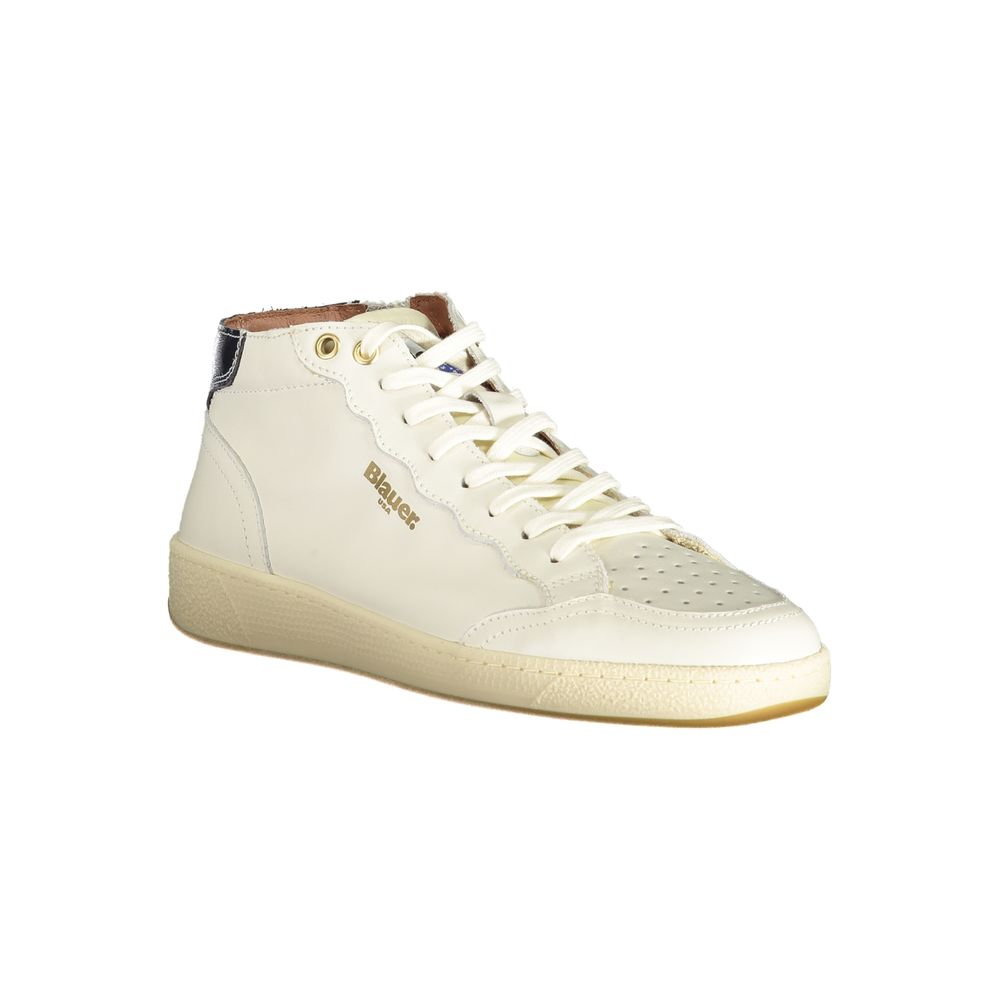 Blauer White Polyester Sneaker