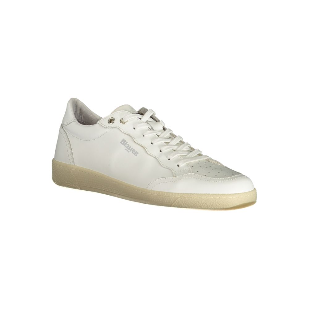 Blauer White Polyester Sneaker