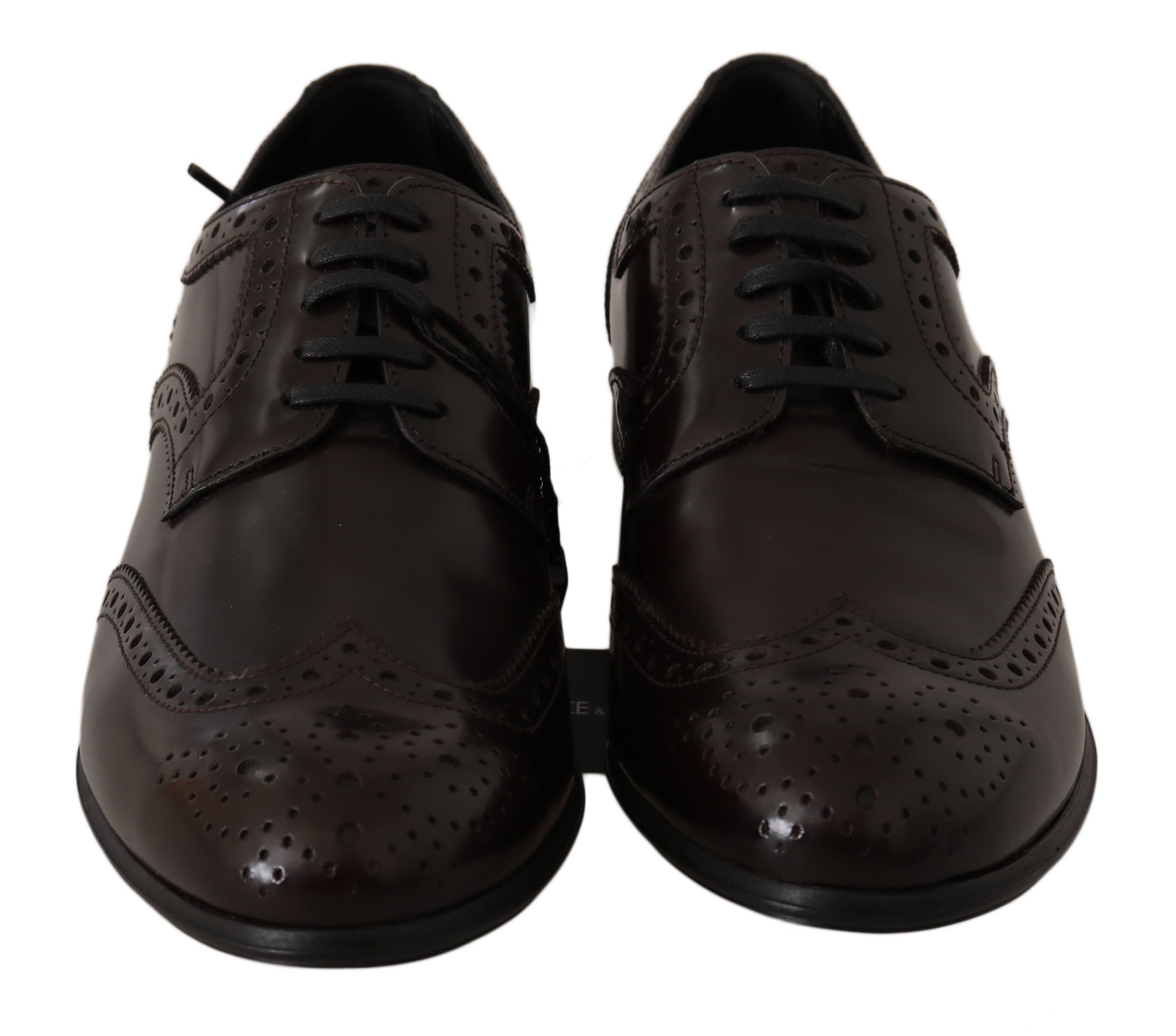 Dolce & Gabbana Elegante Oxford-Flats aus braunem Leder