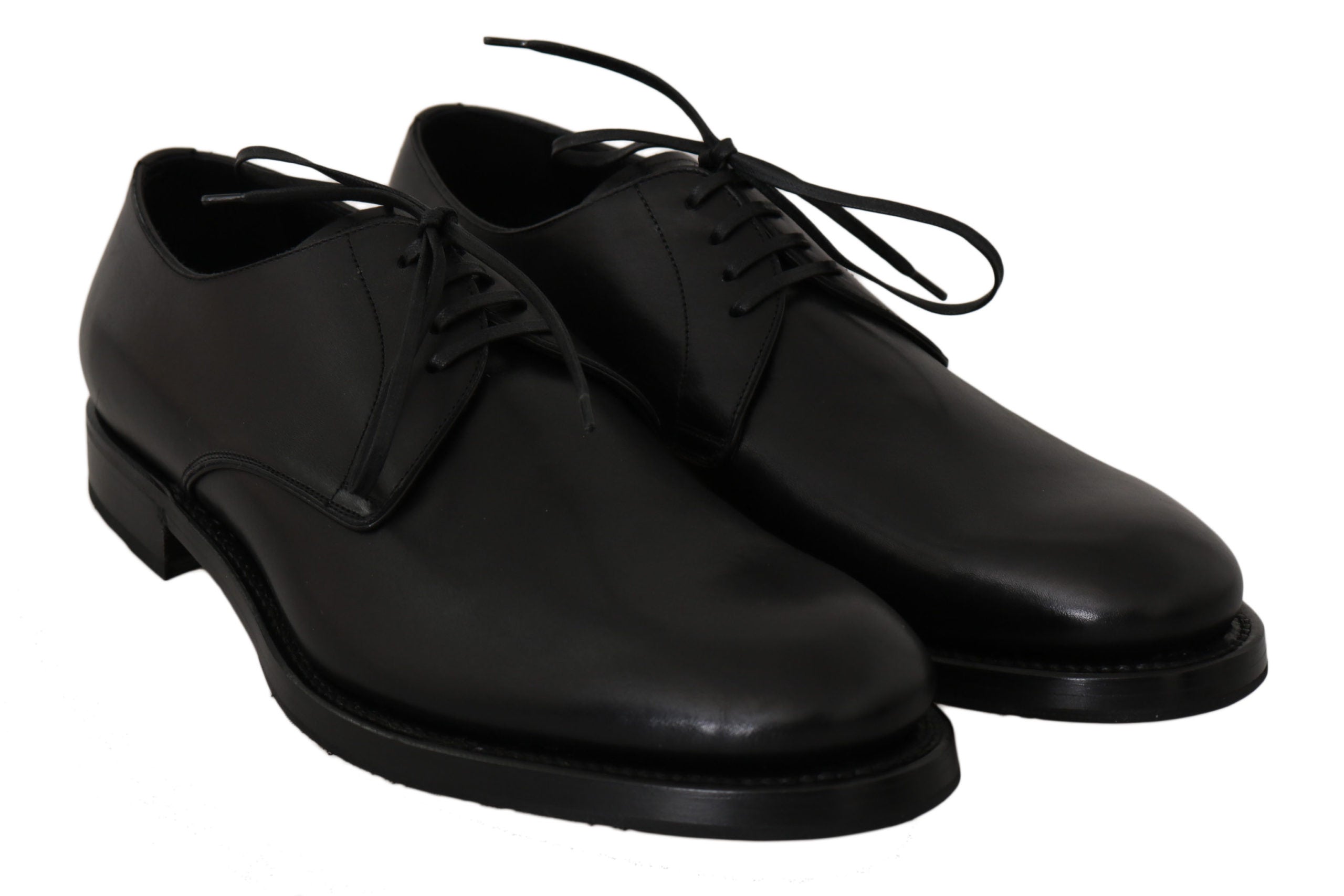 Chaussures Derby élégantes en cuir noir Dolce & Gabbana