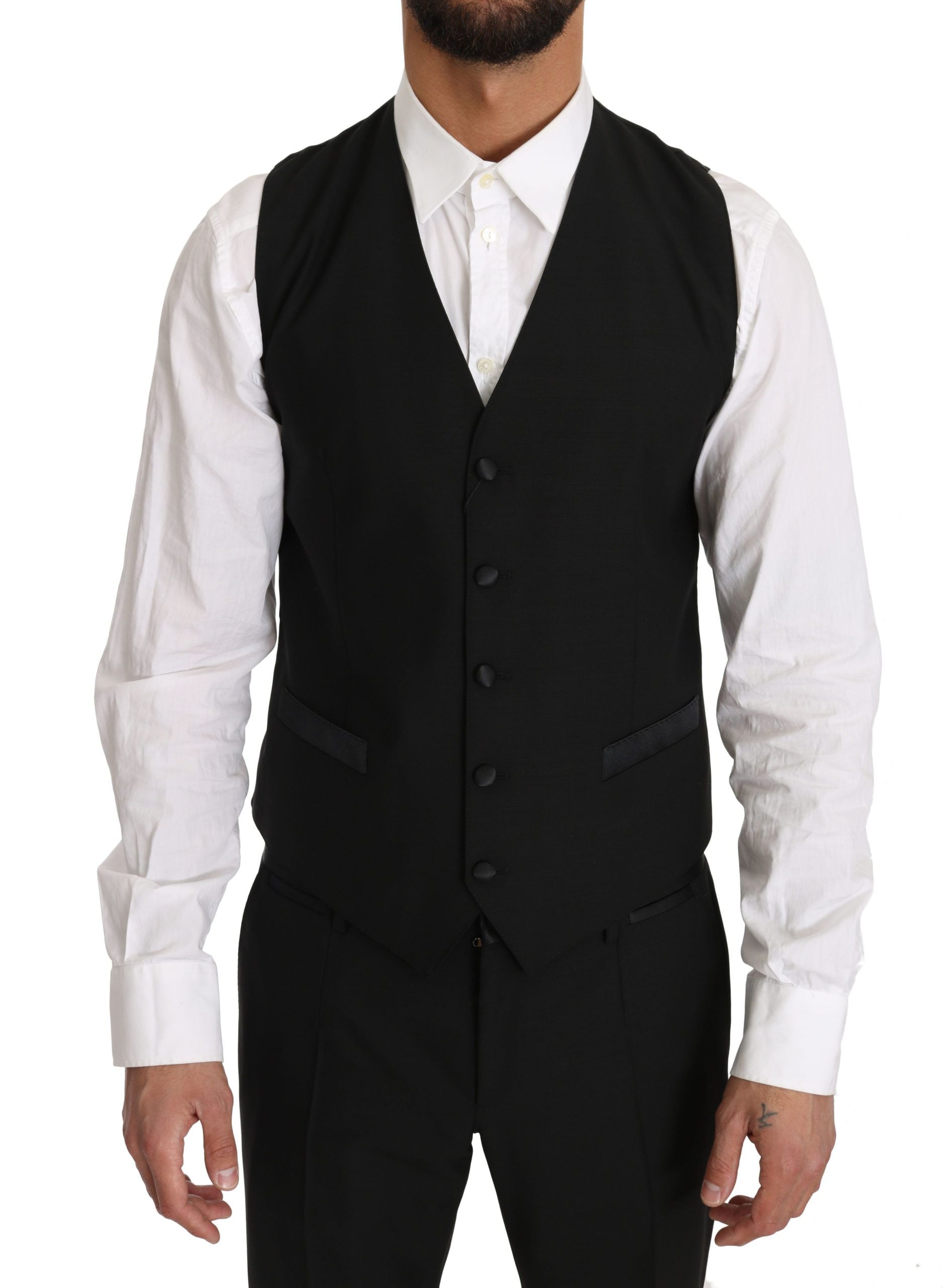 Gilet habillé slim noir élégant Dolce & Gabbana