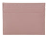 Dolce & Gabbana Chic Pink Leather Cardholder with Exclusive Print