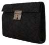 Dolce & Gabbana Elegant Black Silver Clutch Portfolio