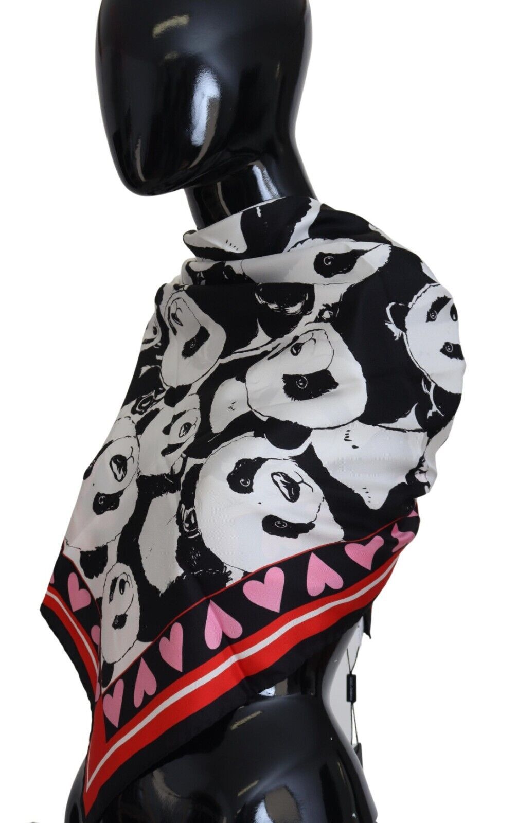 Foulard en soie imprimé panda élégant Dolce & Gabbana